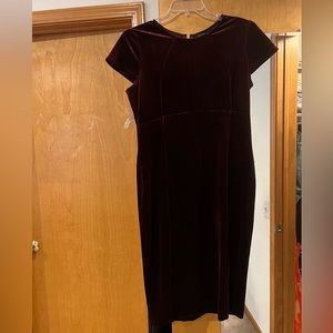 Short sleeve velvet middi dress
